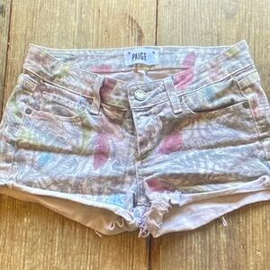 PAIGE Pastel Tie-Dye Jean Shorts